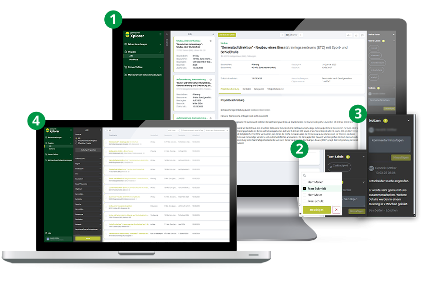 Ansicht der Labels im greenprofi Xplorer