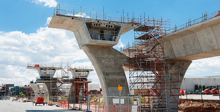 Baustelle eines Tiefbauprojekts